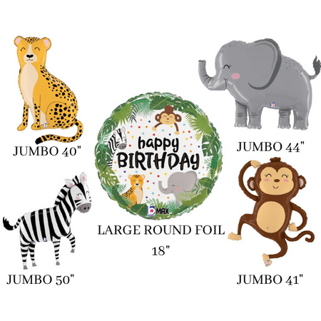Betallic Jumbo Happy Birthday Safari Balloon
