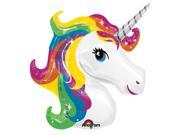 Rainbow Unicorn Super Shape 33x29-Inch Foil Balloon