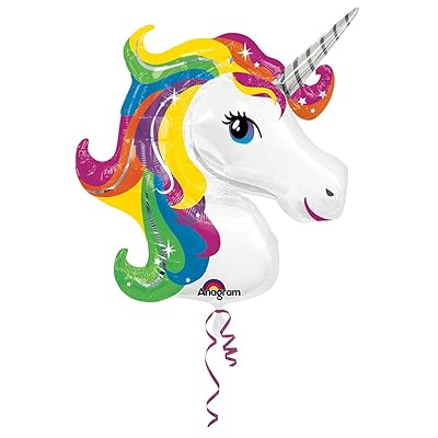 Rainbow Unicorn Super Shape 33x29-Inch Foil Balloon