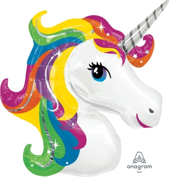 Rainbow Unicorn Super Shape 33x29-Inch Foil Balloon