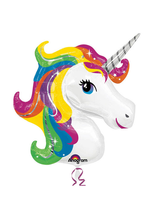 Rainbow Unicorn Super Shape 33x29-Inch Foil Balloon
