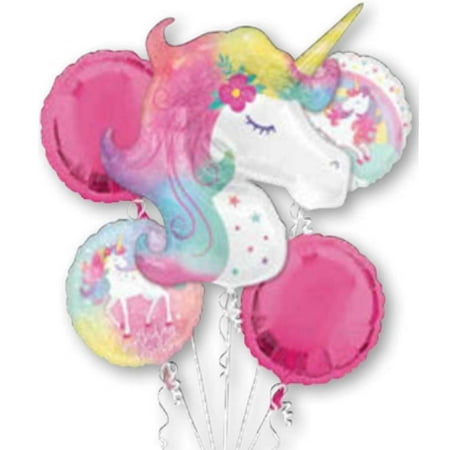 Anagram Enchanted Unicorn Birthday Balloon Bouquet Multicolor Foil